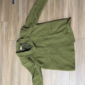 Olive Green Double-Breasted Blazer